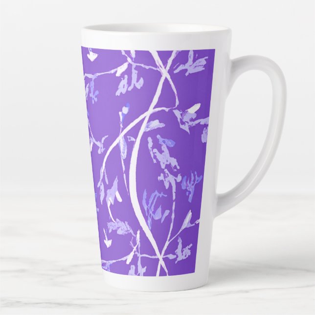 Lavendel Boho Chic Blätter Milchtasse (Rechts)