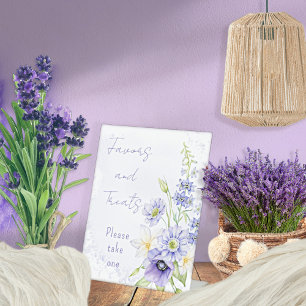 Lavendel Boho Wildblumen Geschenke und Süßigkeiten Sockelschild