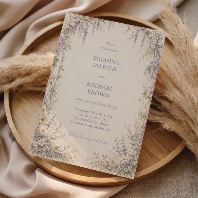 Lavendel Botanical Vintage Einladung (Von Creator hochgeladen)