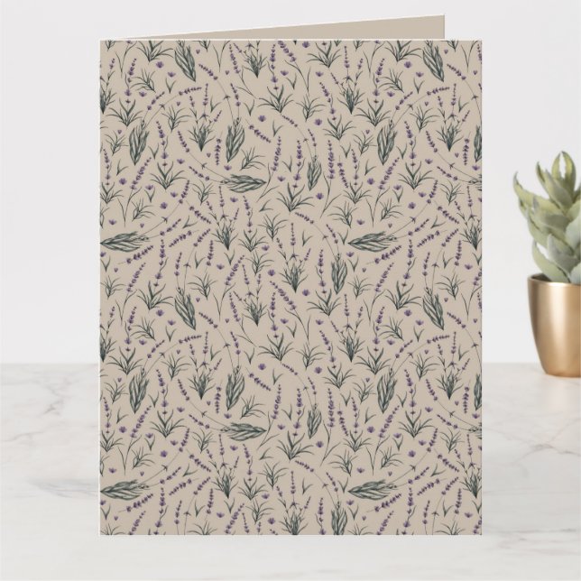 Lavendel-Botanik-Muster-Grußkarte Karte (Kleine Pflanze)