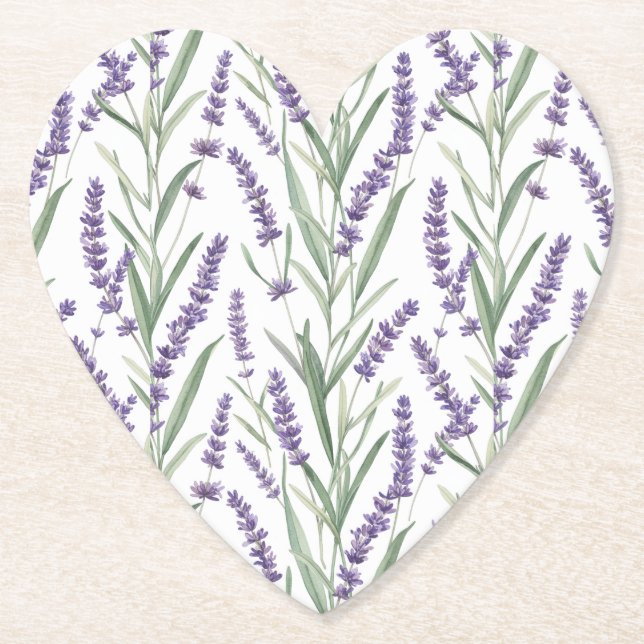 Lavendel-Botanikmuster Untersetzer (Vorderseite)