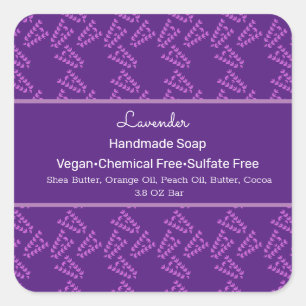 Lavendel Botanische Handseife Schönheits-Branding Quadratischer Aufkleber
