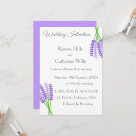 Lavendel-Botanische Hochzeitseinladung Einladung