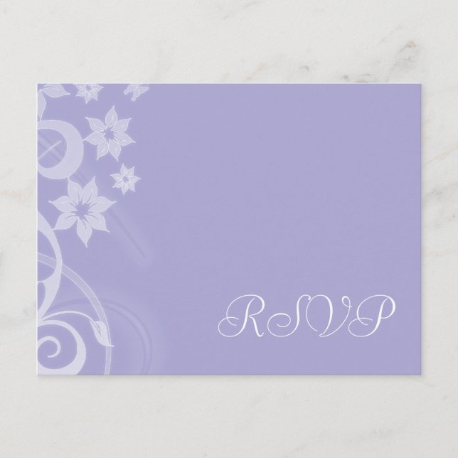 Lavendel Branch Wedding RSVP Postkarten (Vorderseite)