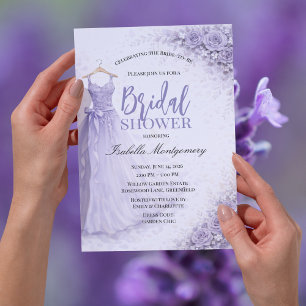 Lavendel-Brautjungfernkleid Brautparty Einladung