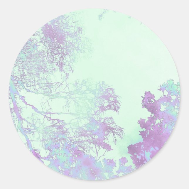Lavendel Breitblatt Nebel Runder Aufkleber (Vorderseite)