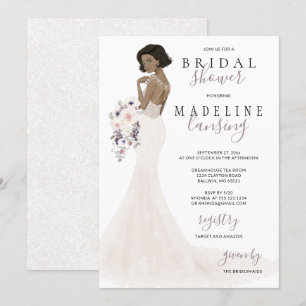 Lavendel Bride in Lace Gown Brautparty Einladung