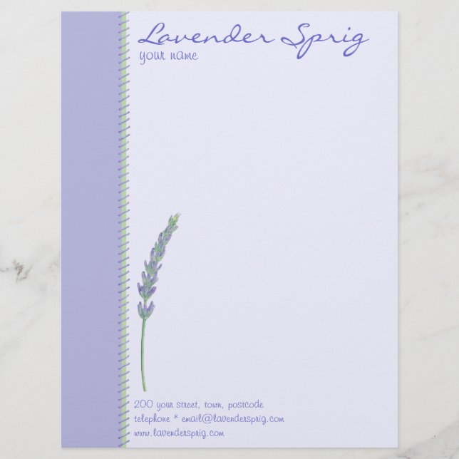 Lavendel Briefkopf (Vorderseite)