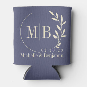 Lavendel-Brise-Blatt-Hochzeitsmonogramm im Stil de Dosenkühler
