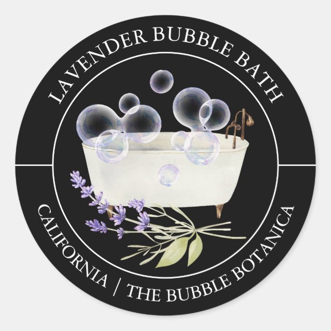 Lavendel-Bubble-Etikett Runder Aufkleber (Vorderseite)
