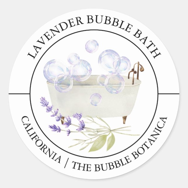 Lavendel-Bubble-Etikett Runder Aufkleber (Vorderseite)