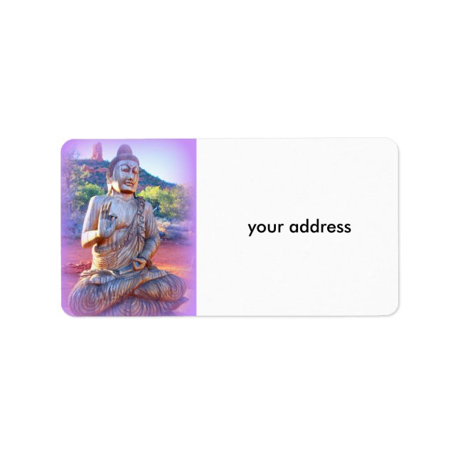 Lavendel Buddha Adressaufkleber (Vorne)