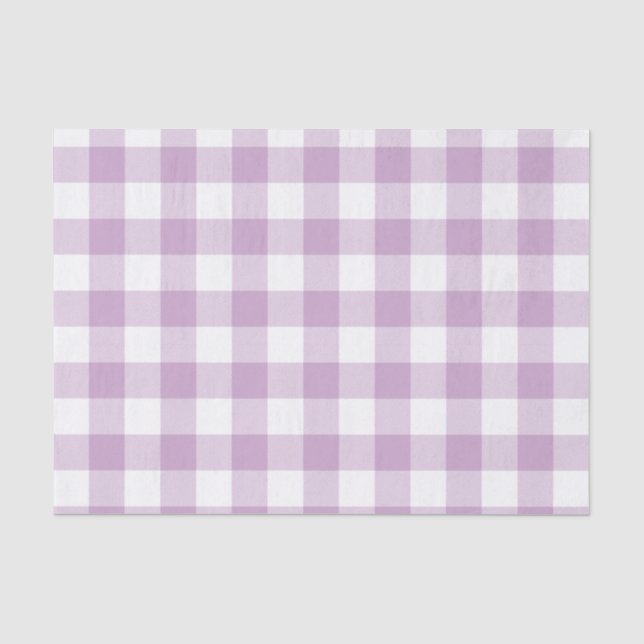 Lavendel-Büffel-Karo-Muster Seidenpapier (Vorderseite)