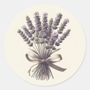 Lavendel-Bündel Vintage-Botanik-Apotheke-Pflanze Runder Aufkleber