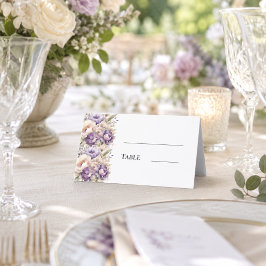 Lavendel Champagner Blumen Hochzeit Platzkarte