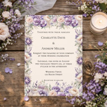 Lavendel Champagner Creme Blumenhochzeit