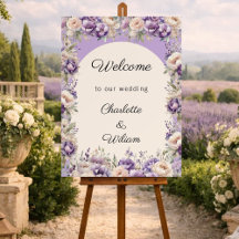 Lavendel Champagner Creme Hochzeit Willkommen