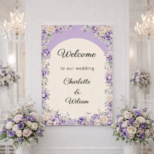 Lavendel Champagner Creme Hochzeitsbegrüßung Poster