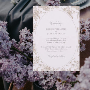 Lavendel-Chinoiserie-Elegante Hochzeit Einladung
