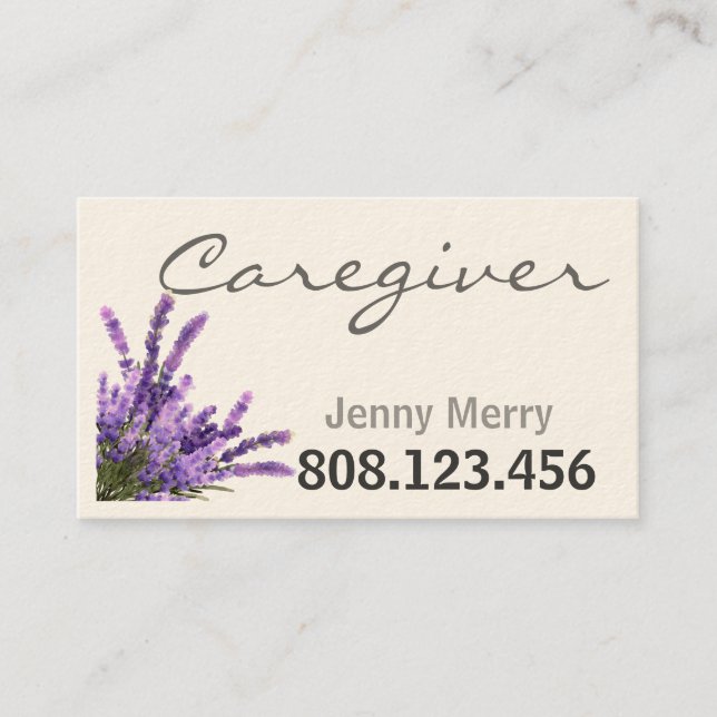 Lavendel Comfort: Caregiver Business Cards Visitenkarte (Vorderseite)