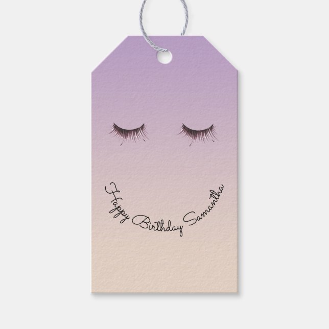 Lavendel Cream Eyelashes Geschenkanhänger (Vorderseite)