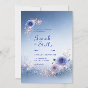 Lavendel-Dahlie-Blush-Hochzeit Einladung