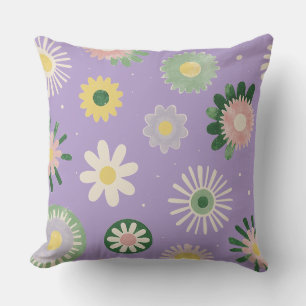 Lavendel-Daisy-Blumenkissen Kissen