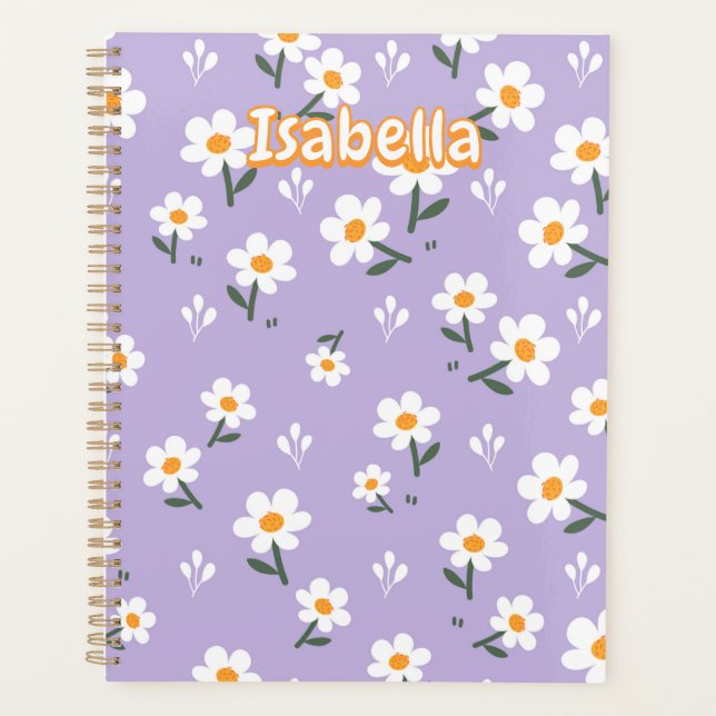 Lavendel-Daisy-Blumenmuster Planer (Vorderseite)