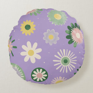 Lavendel-Daisy-Rundkissen Rundes Kissen