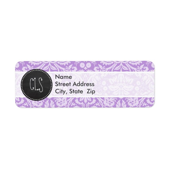 Lavendel Damask; Vintager Blick auf die Chalkboard (Vorne)