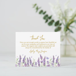 Lavendel-Danksagungskarte für Beerdigung Trauerfal Dankeskarte