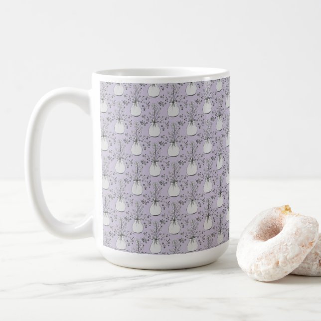 Lavendel der gemeinschaftlichen Blume Kaffeetasse (Mit Donut)
