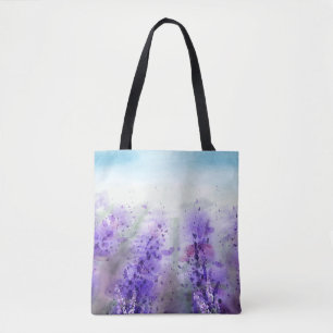 Lavendel der Provence: Wasserfarbenes Feld im Vint