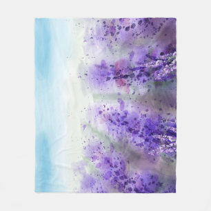 Lavendel der Provence: Wasserfarbenes Feld im Vint Fleecedecke