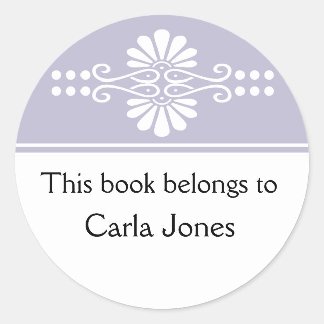 Lavendel dieses Buches gehört Labels Runder Aufkleber (Vorderseite)
