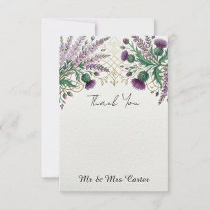 Lavendel-Distel Schottische Hochzeit Dankeskarten Dankeskarte