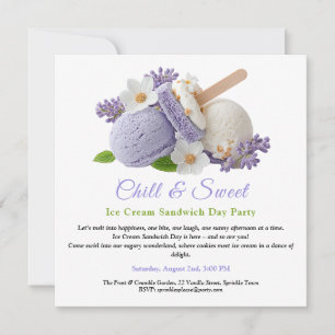 Lavendel-Eiscreme-Sandwich-Tag-Watercolor  Einladung