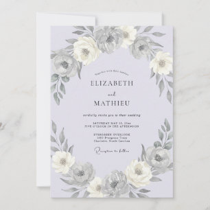 Lavendel Elegante Botanische Hochzeit Einladung