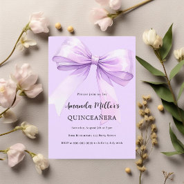 Lavendel elegante Quinceanera Einladung