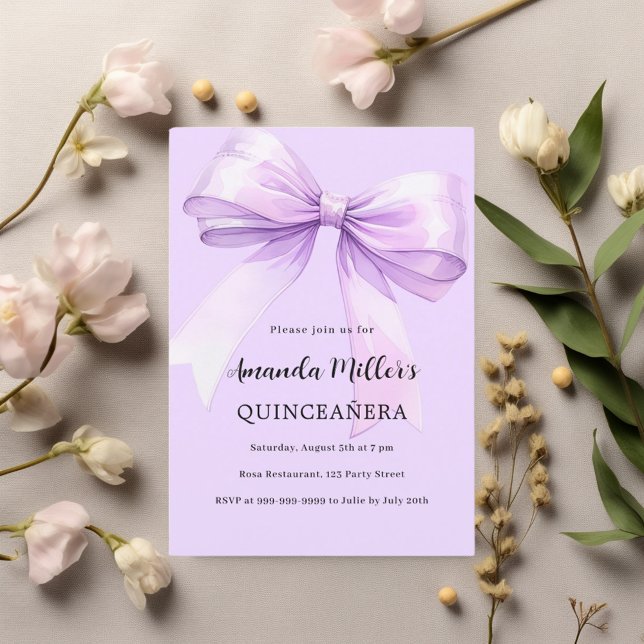 Lavendel elegante Quinceanera Einladung (Von Creator hochgeladen)
