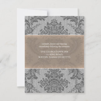 Lavendel Eleganter Damask-Empfang Einladung