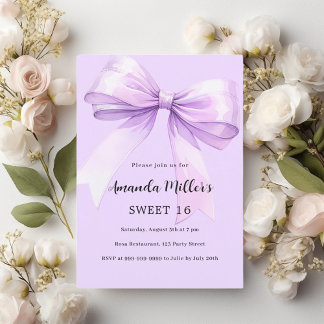 Lavendel eleganter Sweet 16 Einladung