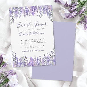 Lavendel Elegantes Aquarell Florales Brautbad Einladung
