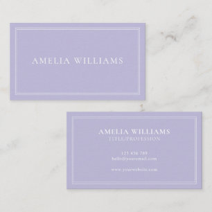 Lavendel Elegantes Minimalistisches Professional Visitenkarte