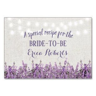 Lavendel-elegantes mit Blumenleinen der Tischnummer