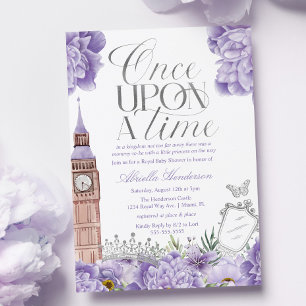 Lavendel-Es-war-einmal-Prinzessin-Baby-Shower Einladung
