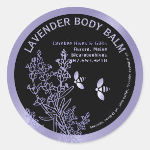Lavendel-Etikett für Blume und Bienen von Körperba Runder Aufkleber