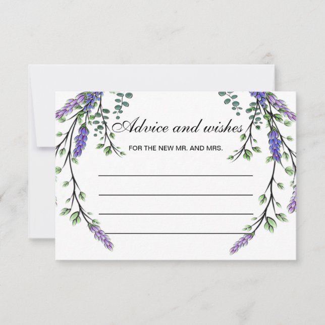 Lavendel eucalyptus boho Ratschläge und Wünsche Ka Einladung (Vorderseite)