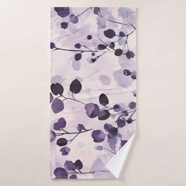 Lavendel Eucalyptus Watercolor Floral Badehandtuch (Badehandtuch)