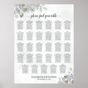 Lavendel-Eukalyptus-29-Tisch-Hochzeit-Sitzplan Poster